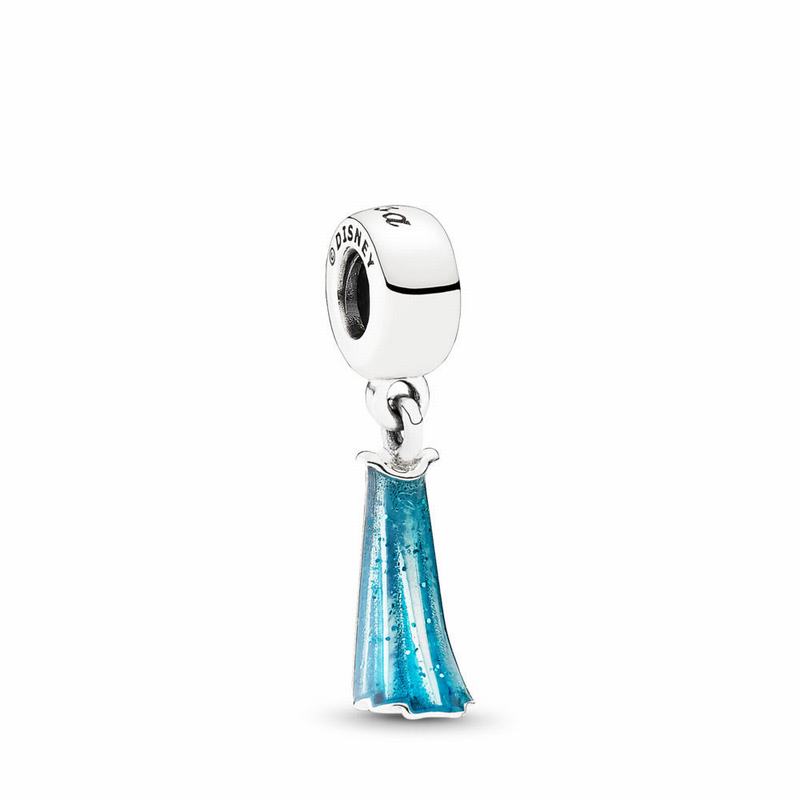 Pandora Disneyr Elsa's Dress Dangle Charm - Sterling Silver/Enamel/Blue - Canada | KE8562YP